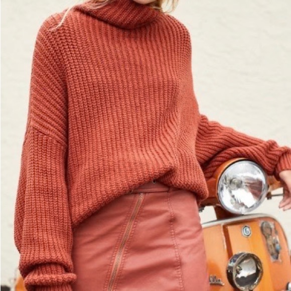 Free People Swim Too Deep Pullover Sweater In Tobacco Size Large - Picture 2 of 3